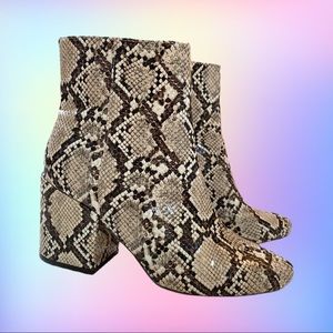 Margot Patent Snake Snakeskin Heeled Ankle Boots